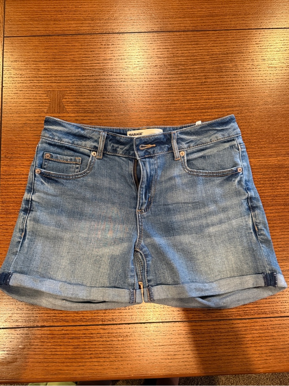 Garage Blue Denim Cuffed Shorts